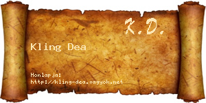 Kling Dea névjegykártya