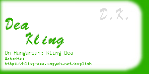 dea kling business card